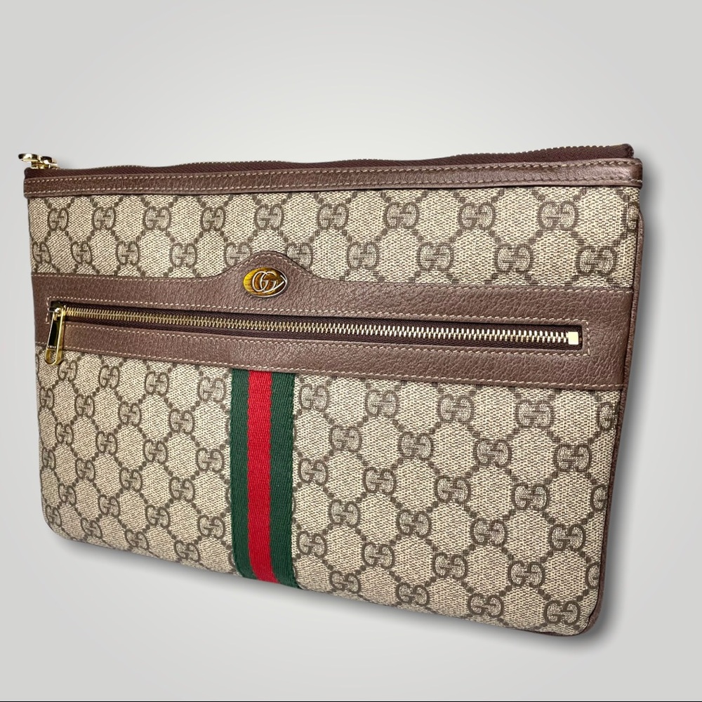 🔴SOLD🔴GUCCI GG Supreme Monogram Large Ophidia Pouch Clutch. - Picture 6 of 17